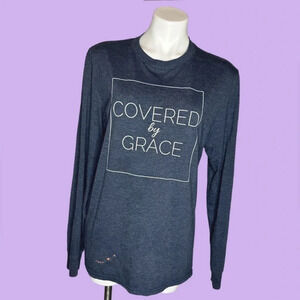 Covered By Grace Christian Long Sleeve Oversized Tee Size Medium